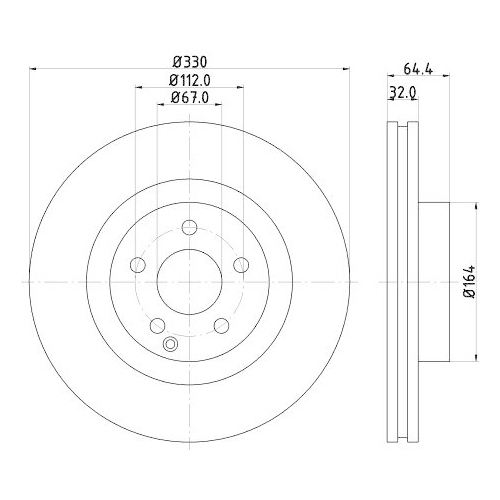 Bremsscheibe Hella 8DD 355 127-921 Pro High Carbon f&uuml;r Mercedes Benz Vorderachse