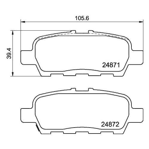 Bremsbelagsatz Scheibenbremse Hella 8DB 355 014-561 f&uuml;r Nissan Suzuki Infiniti
