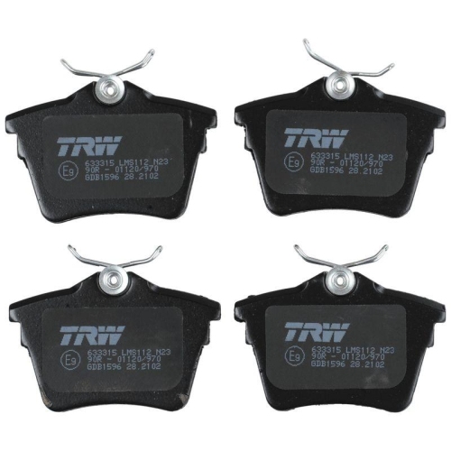 Bremsbelagsatz Scheibenbremse Trw GDB1596 Cotec f&uuml;r Citro&euml;n Peugeot Hinterachse