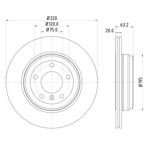 Bremsscheibe Hella 8DD 355 128-121 Pro High Carbon f&uuml;r Bmw Bmw (brilliance)