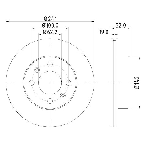 Bremsscheibe Hella 8DD 355 110-641 f&uuml;r Hyundai Vorderachse