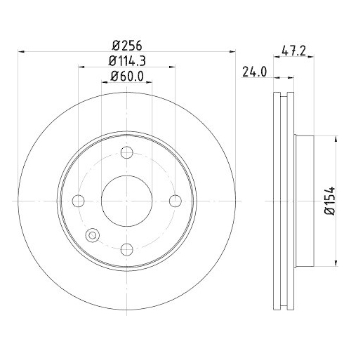 Bremsscheibe Hella 8DD 355 111-351 f&uuml;r Suzuki Daewoo Vorderachse