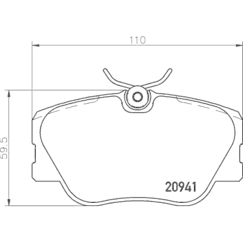 Bremsbelagsatz Scheibenbremse Hella 8DB 355 017-601 f&uuml;r Mercedes Benz Evobus Amc