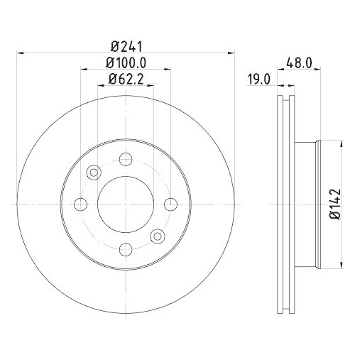 Bremsscheibe Hella 8DD 355 111-431 f&uuml;r Hyundai Vorderachse