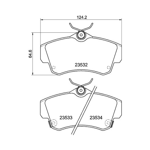 Brake Pad Set Disc Brake Hella 8DB 355 018-651 for Chrysler Dodge Amc Front Axle