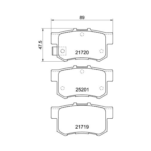 Bremsbelagsatz Scheibenbremse Hella 8DB 355 015-611 f&uuml;r Fiat Honda Suzuki