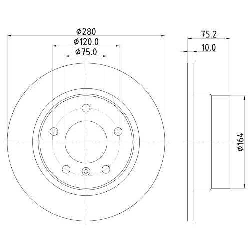 Bremsscheibe Hella 8DD 355 112-641 Pro f&uuml;r Bmw Hinterachse