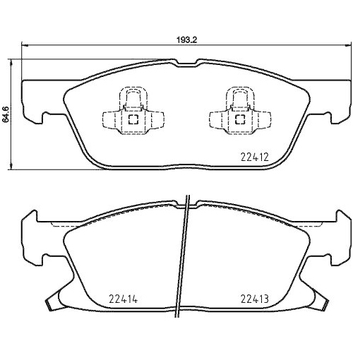 Bremsbelagsatz Scheibenbremse Hella 8DB 355 024-981 f&uuml;r Ford Ford Usa Lincoln