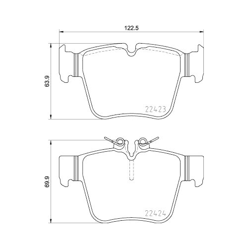 Bremsbelagsatz Scheibenbremse Hella 8DB 355 024-991 für Mercedes Benz Amc