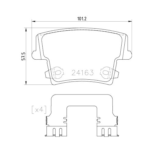 Brake Pad Set Disc Brake Hella 8DB 355 025-051 for Chrysler Dodge Fiat Lancia