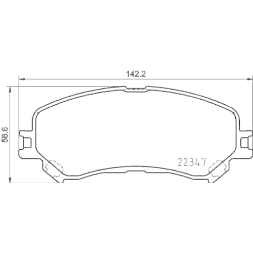 Bremsbelagsatz Scheibenbremse Hella 8DB 355 025-081 für Renault Vorderachse