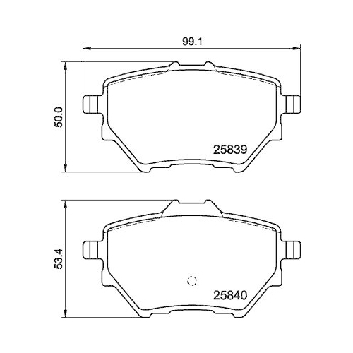 Bremsbelagsatz Scheibenbremse Hella 8DB 355 020-991 f&uuml;r Citro&euml;n Opel Peugeot Amc