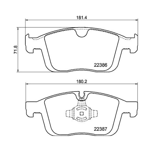 Bremsbelagsatz Scheibenbremse Hella 8DB 355 025-261 f&uuml;r Volvo Amc Volvo Asia
