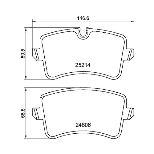 Bremsbelagsatz Scheibenbremse Hella 8DB 355 025-311 für Audi Porsche Seat Skoda
