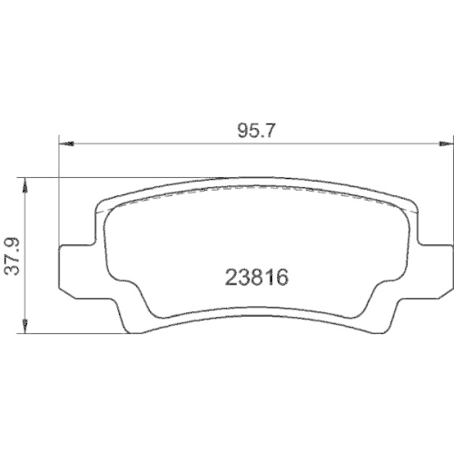 Bremsbelagsatz Scheibenbremse Hella 8DB 355 010-841 f&uuml;r Toyota Hinterachse