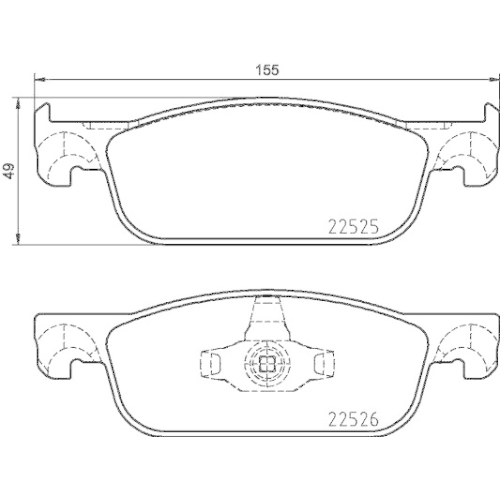 Bremsbelagsatz Scheibenbremse Hella 8DB 355 025-471 f&uuml;r Renault Dacia Amc