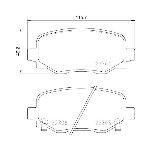 Bremsbelagsatz Scheibenbremse Hella 8DB 355 025-481 f&uuml;r Alfa Romeo Fiat Ferrari