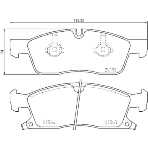 Bremsbelagsatz Scheibenbremse Hella 8DB 355 025-541 f&uuml;r Dodge Jeep Amc