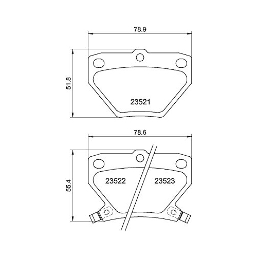 Bremsbelagsatz Scheibenbremse Hella 8DB 355 017-221 f&uuml;r Toyota Pontiac Amc