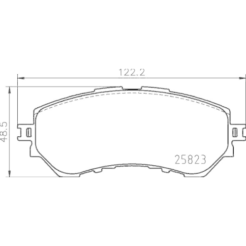 Bremsbelagsatz Scheibenbremse Hella 8DB 355 025-711 f&uuml;r Toyota Amc Vorderachse