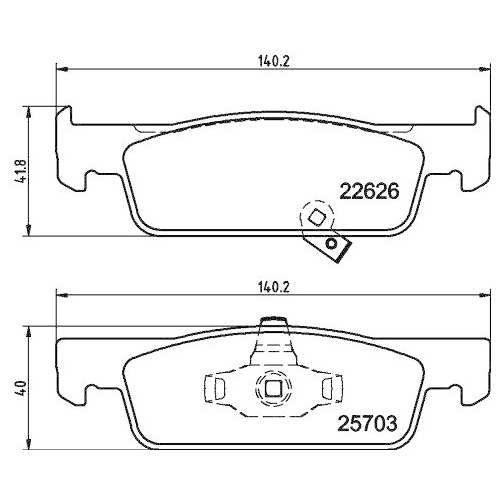 Bremsbelagsatz Scheibenbremse Hella 8DB 355 025-841 f&uuml;r Renault Smart Amc