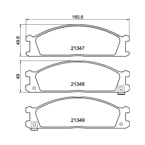Bremsbelagsatz Scheibenbremse Hella 8DB 355 005-651 f&uuml;r Ford Isuzu Nissan Subaru