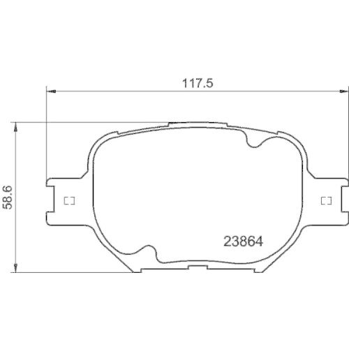 Bremsbelagsatz Scheibenbremse Hella 8DB 355 010-201 f&uuml;r Toyota Lexus Vorderachse