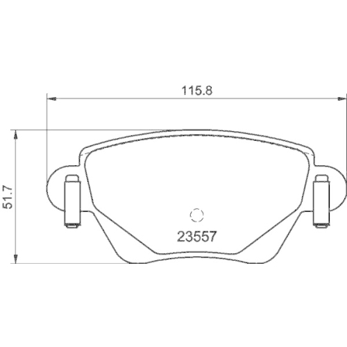 Bremsbelagsatz Scheibenbremse Hella 8DB 355 012-211 f&uuml;r Renault Fpv Hinterachse