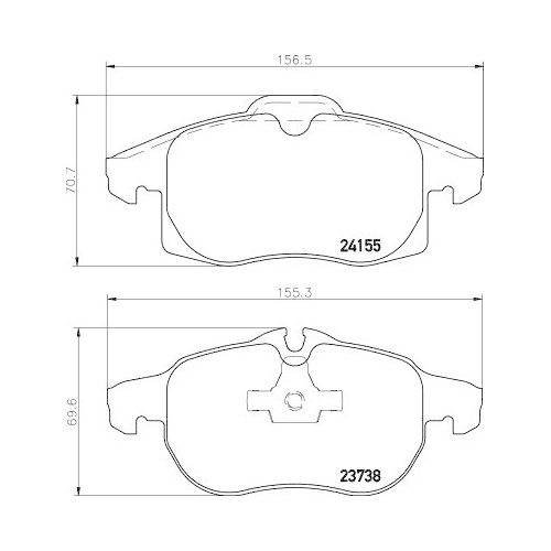 Bremsbelagsatz Scheibenbremse Hella 8DB 355 012-681 f&uuml;r Opel Saab Vauxhall
