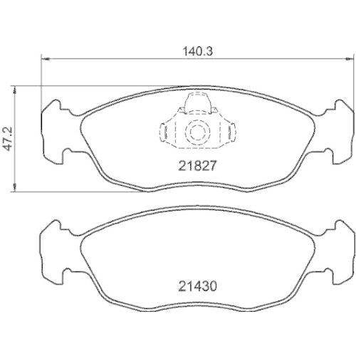 Bremsbelagsatz Scheibenbremse Hella 8DB 355 008-291 f&uuml;r Citro&euml;n Peugeot