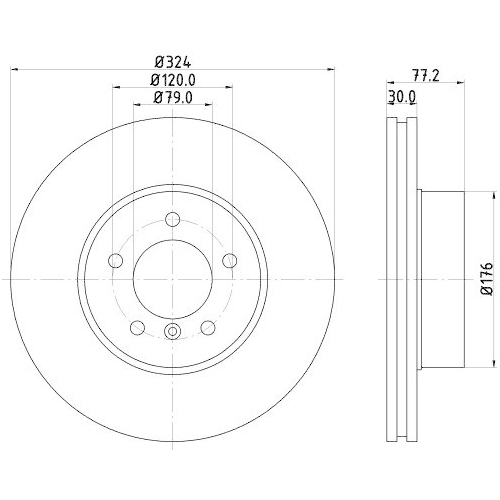 Bremsscheibe Hella 8DD 355 109-921 Pro f&uuml;r Bmw Bmw (brilliance) Vorderachse