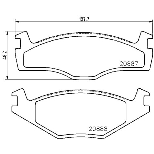 Bremsbelagsatz Scheibenbremse Hella 8DB 355 017-521 f&uuml;r Audi Nissan Seat Skoda