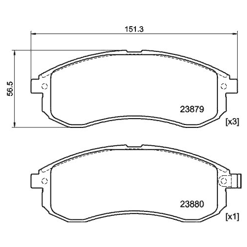 Bremsbelagsatz Scheibenbremse Hella 8DB 355 010-281 f&uuml;r Mitsubishi Vorderachse