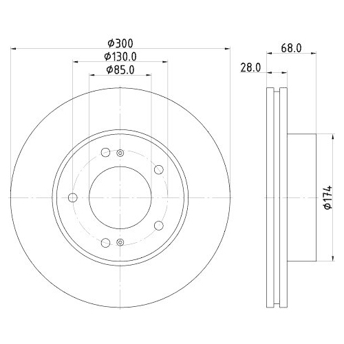 Bremsscheibe Hella 8DD 355 116-461 Pro f&uuml;r Ssangyong Vorderachse