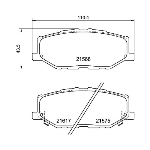 Bremsbelagsatz Scheibenbremse Hella 8DB 355 040-421 f&uuml;r Suzuki Vorderachse