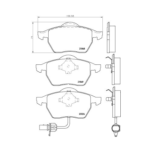 Bremsbelagsatz Scheibenbremse Hella 8DB 355 008-911 für Audi Ford Seat Skoda VW