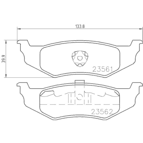 Bremsbelagsatz Scheibenbremse Hella 8DB 355 018-661 f&uuml;r Chrysler Dodge Amc