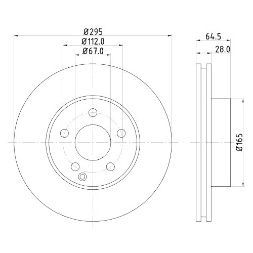 Bremsscheibe Hella 8DD 355 114-201 Pro f&uuml;r Mercedes Benz Mercedes Benz Evobus