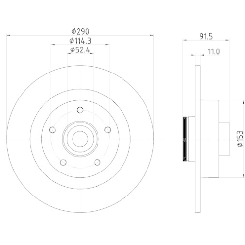 Bremsscheibe Hella 8DD 355 133-241 Pro f&uuml;r Renault Hinterachse