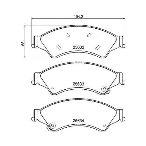 Bremsbelagsatz Scheibenbremse Hella 8DB 355 020-781 f&uuml;r Ford Mazda VW Ford Usa