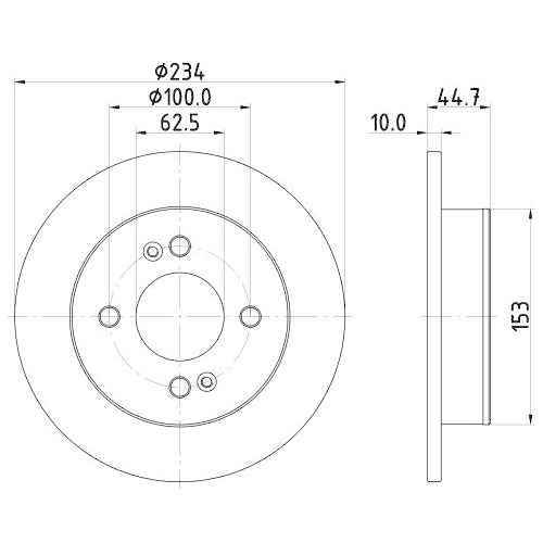 Bremsscheibe Hella 8DD 355 126-491 Pro f&uuml;r Hyundai Hinterachse
