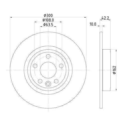 Bremsscheibe Hella 8DD 355 126-721 Pro f&uuml;r Jaguar Land Rover Hinterachse