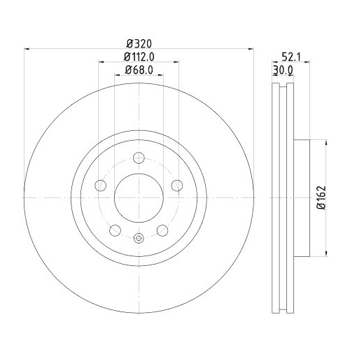 Bremsscheibe Hella 8DD 355 129-231 Pro High Carbon f&uuml;r Audi Seat Skoda VW