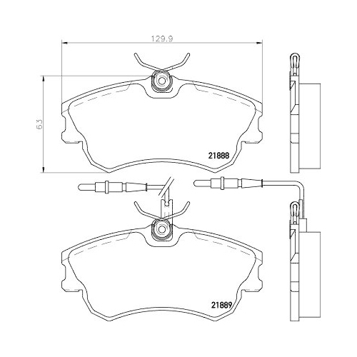 Bremsbelagsatz Scheibenbremse Hella 8DB 355 019-261 f&uuml;r Renault Amc Vorderachse