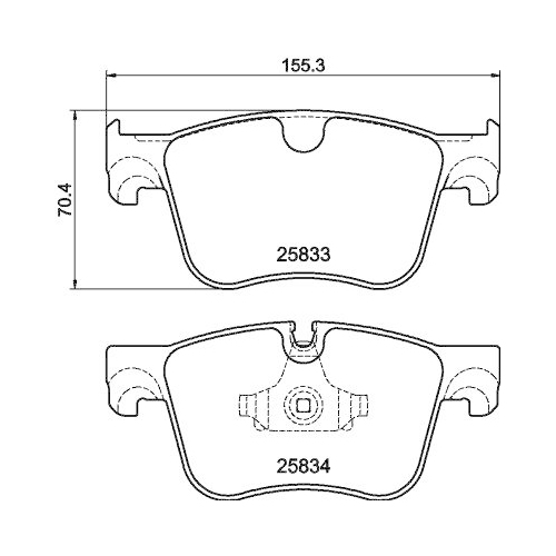Bremsbelagsatz Scheibenbremse Hella 8DB 355 020-981 f&uuml;r Citro&euml;n Amc Vorderachse