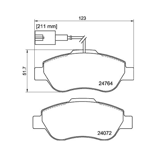 Bremsbelagsatz Scheibenbremse Hella 8DB 355 019-921 f&uuml;r Fiat Ford Ferrari