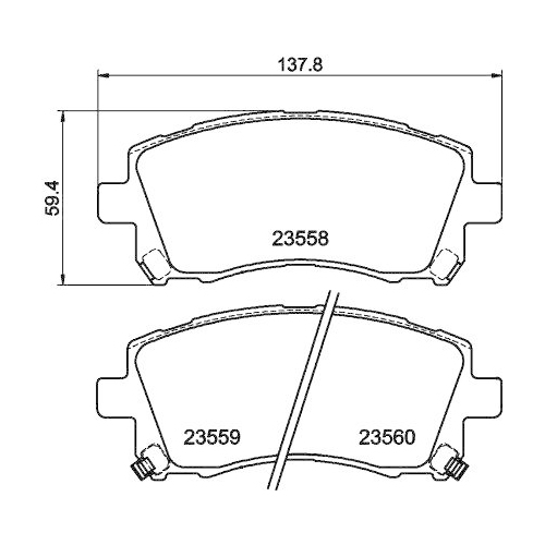 Bremsbelagsatz Scheibenbremse Hella 8DB 355 017-291 f&uuml;r Mitsubishi Nissan Subaru