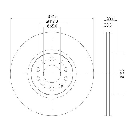 Bremsscheibe Hella 8DD 355 117-791 Pro f&uuml;r Audi Leyland Seat Skoda VW Ime Karosa