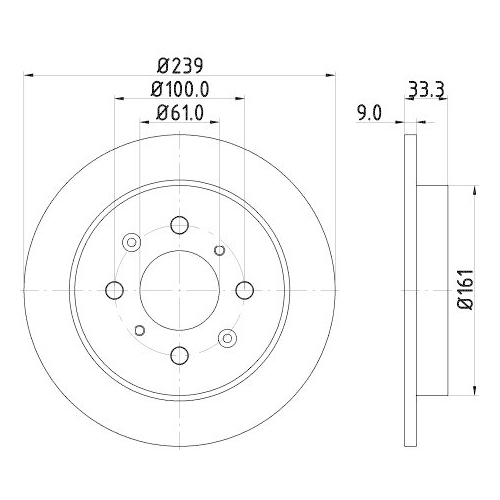 Bremsscheibe Hella 8DD 355 117-871 f&uuml;r Honda Honda (gac) Hinterachse