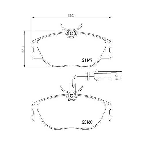 Bremsbelagsatz Scheibenbremse Hella 8DB 355 018-181 f&uuml;r Alfa Romeo Fiat Lancia